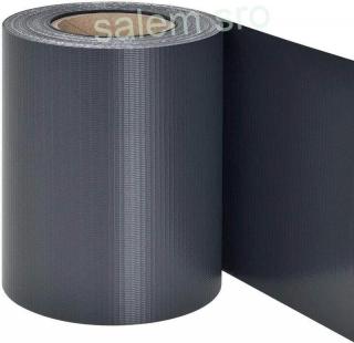 Tieniaci pás na plot, 190 mm, L-35 m, tieniaca, antracit, krycia, na plotové panely, s 20 klipsami, 450g/m2, PVC, RAL7016