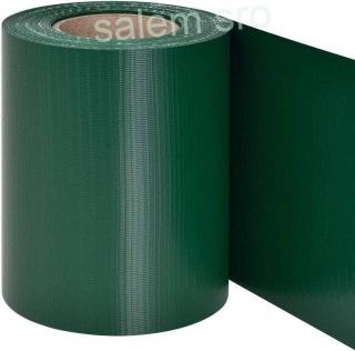 Tieniaci pás na plot, 190 mm, L-35 m, tieniaca, zelená, krycia, na plotové panely, s 20 klipsami, 450g/m2, PVC, RAL6005