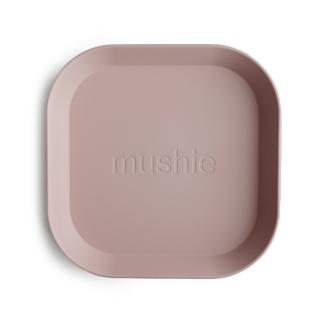 Mushie hranatý tanier plytký 2 kusy Blush, 19cm