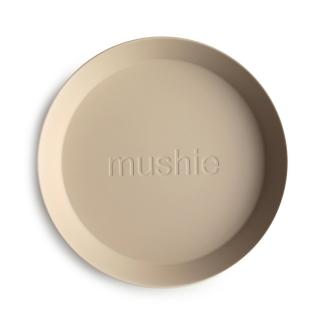 Mushie - Plytký okrúhly tanier 2 ks - Vanilla
