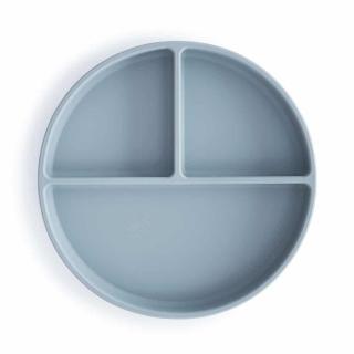 Mushie silikónový tanier s prísavkou - Powder Blue