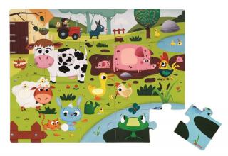 Puzzle dotykové Zvieratká na farme s textúrou 20 dielov