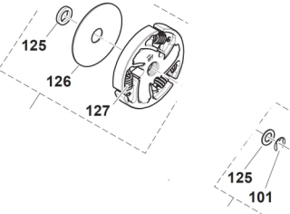 ND MAKITA / DOLMAR Spojka kpl. PS-2, PS-3, DCS34, DCS4610, 036180210 (62d)