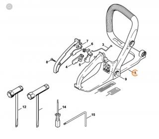 ND STIHL Rám rukoväti MS 170, MS 180, 017, 018, MS 170-D (S4) (Originál, č.p.1)