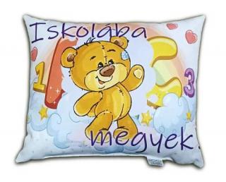 Díszpárna- Iskolába megyek,mackó
