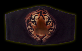 Rúško čierne s tigrom