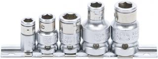 Adaptéry pre bity 1/4", 3/8" a 1/2", s aretačnou guľôčkou, sada 5 kusov - BGS 70103