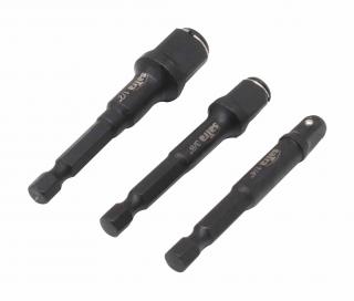 Adaptéry pre bity a nástrčné hlavice 1/4", 3/8", 1/2", sada 3 ks - SATRA