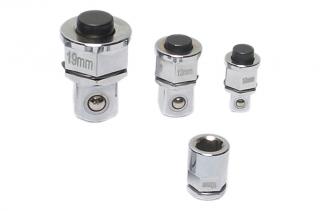 Adaptéry pre račňové kľúče, rozmery 1/4", 3/8", 1/2", sada 4 kusy - BGS 8210