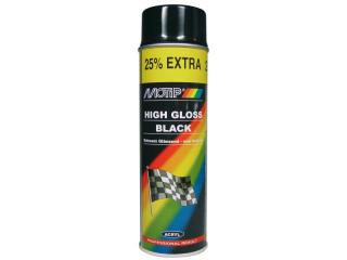 Akrylový lak, čierny lesklý, sprej 500 ml - MOTIP DUPLI 04005