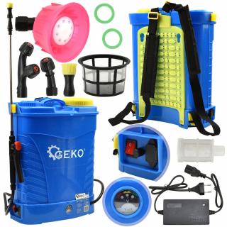 Akumulátorový batohový postrekovač 16 l, 12V, 12Ah, modrý
