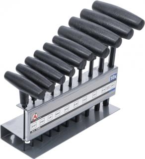 Allenové kľúče 3/32"-3/8", s T-rukoväťou, sada 10 ks