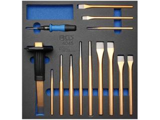 BGS Technic BGS 4045 Vŕtací modul 2/3 - Sekáče, dierovače, baníci. Sada 15 dielov