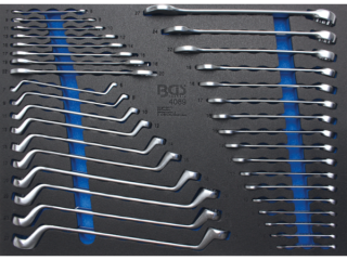BGS Technic BGS 4089 Obojstranné ploché kľúče, kľúče s okom a očkom 6 ÷ 27 mm. Sada 35 dielov