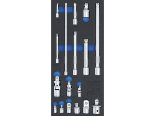 BGS Technic BGS 4144 Nadstavce, adaptéry a kĺby. Sada 17 dielov
