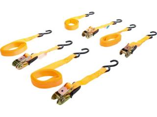 BGS Technic BGS 6831 Upínacie pásy s račňou 5 m x 25 mm, s ťažkými hákmi (sada 4 ks)