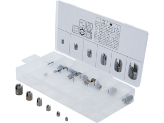 BGS Technic BGS 6845 Závitové vložky M3 ÷ M10, samorezné s bočným zárezom. Sada 32 dielov