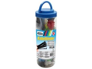 BGS Technic BGS 80873 Viazacie pásky Kraftmann 100 ÷ 200 mm. Farebné (sada 450 dielov)