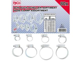 BGS Technic BGS 9547 Sada 80 hadicových svoriek 16 ÷ 50 mm