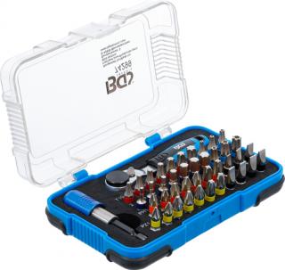Bity 1/4" ploché, ploché, krížové a TORX, s račňou, sada 43 kusov - BGS 74299