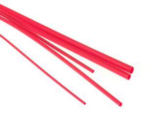 Bužírky - hadičky zmršťovacie, rôzne rozmery, dĺžka 1 m, polyetylén - červená Veľkosť: 1,6/0,8 mm