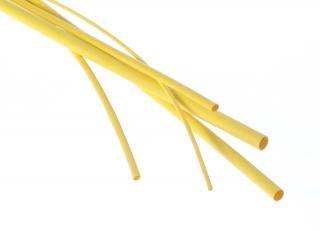 Bužírky - hadičky zmršťovacie, rôzne rozmery, dĺžka 1 m, polyetylén - žltá Veľkosť: 1,6/0,8 mm