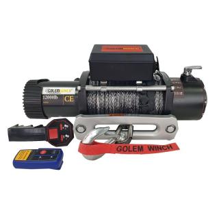 Elektrický navijak Golemwinch 12000 syntetikou 12V, 5,4 t, syntetické lano - Golemtech