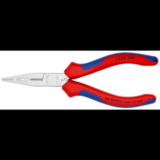 Elektrikárske kliešte, chrómované, odizolovacie, 0,5-0,75/1,5/2,5 mm - KNIPEX 13 05 160