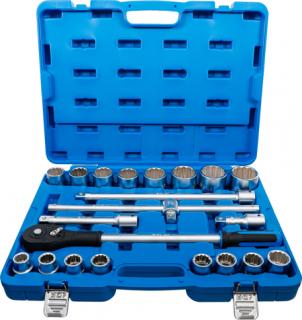 Gola sada 3/4", 12-hrotové nástrčné hlavice 19-50 mm, 21 kusov - BGS 1223