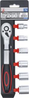 Gola sada 3/8", šesťhranné nástrčné hlavice 8-19 mm, 7 kusov