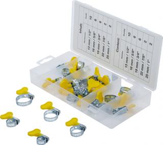 Hadicové spony s Y-kľúčom 13-25 mm, sada 26 kusov - BGS 80859