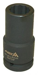 Hlavice nástrčné úderovej 3/4 ", 12hranné, predĺžené 85 mm, rôzne rozmery - ASTA Veľkosť: 24