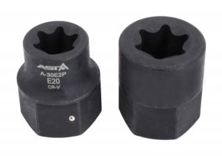 Hlavice TORX-E, rozmery E20 a E24, sada 2 kusy