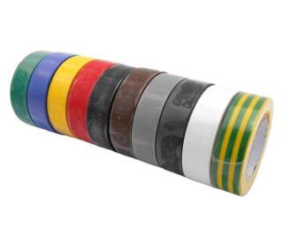 Izolačné pásky elektrikárske 15 mm x 10 m, rôzne farby, 10 ks