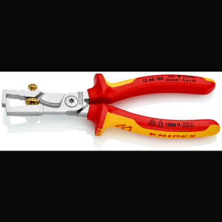 Kliešte na odizolovanie káblov s nožnicami na káble, priemer odizolovania max. 5 mm - KNIPEX 13 66 180