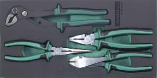 Modul penový - kliešte kombinované, štiepacie, telefónne a SIKO, 4 ks - JONNESWAY P09104KV
