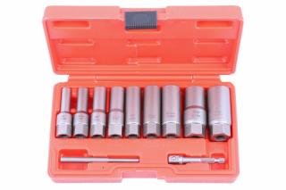 Nástrčné hlavice 3/8" na odstraňovanie poškodených skrutiek, 6-19 mm, 11 ks - QUATROS QS50929