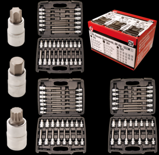 Nástrčné hlavice Imbus, TORX a XZN 1/2", sada 88 dielov