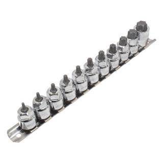Nástrčné hlavice Torx 3/8", nízkoprofilové, na tyči, T10-T60, 11 ks - ASTA