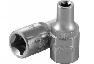Nástrčné hlavice Torx E, veľkosti E4 - E11, 1/4" - JONNESWAY Profil: Torx, Veľkosť štvoruholníka: 1/4", Veľkosť: E10