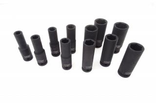 Nástrčné hlavice úderové, predĺžené, 1/2", 6-hranné, veľkosti 8-36 mm - JONNESWAY Veľkosť: 10