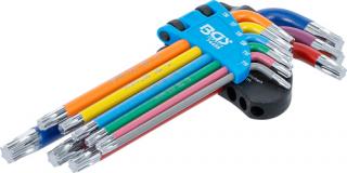 Nástrčné kľúče Torx T10-T50, viacfarebné, 9 ks - BGS 74457
