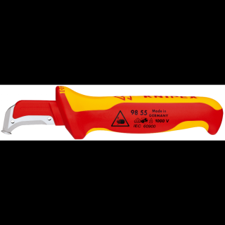Nôž na odizolovanie káblov, izolovaný 1000 V, čepeľ 38 mm, s vodiacou pätkou - KNIPEX 98 55