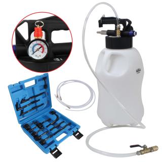 Pneumatická plnička a odsávačka oleja automatických prevodoviek, s adaptérmi, 10 l - SATRA