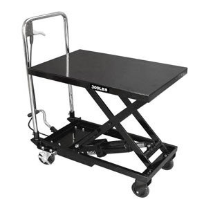 Pojazdný pracovný stôl zdvižný, nosnosť 135 kg, s hydraulickým systémom