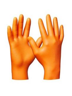Pracovné rukavice ORANGE NITRIL ULTRA GRIP, jednorazové, rôzne veľkosti, 50 ks Veľkosť: 10/XL