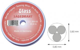 Rezací drôt na autosklá, priemer 0.80 mm; 22 m - ProGlass SD-22