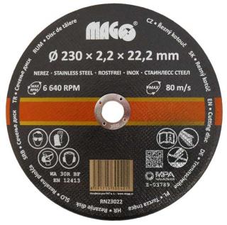 Rezný kotúč na nerez 230 x 2,2 x 22,2 mm MAGG