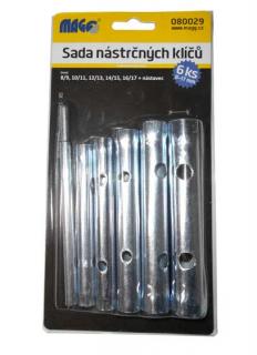 Rúrkové nástrčné kľúče, 8 - 17 mm, s nástavcom, súprava 6 kusov