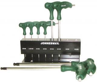 Sada 8 zástrčných kľúčov Imbus s guličkou a T rukoväťou - JONNESWAY H10MB08S ()